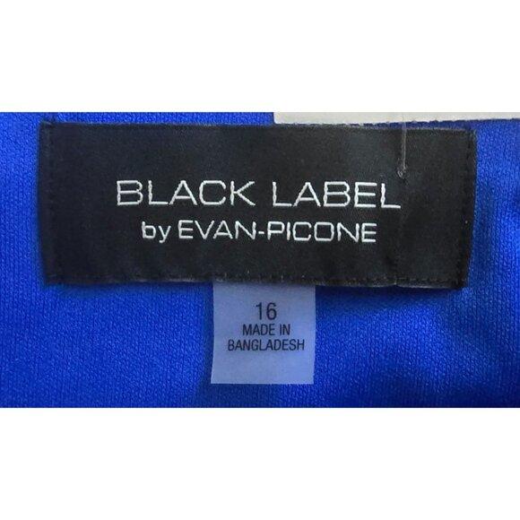 Black Label By Evan-Picone Womens Sleeveless Blue Dress Size 16 - Picture 5 of 8
